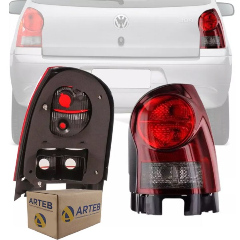 Lanterna Traseira Vw Gol G4 06/ Ld Toda Fume Carc.preta