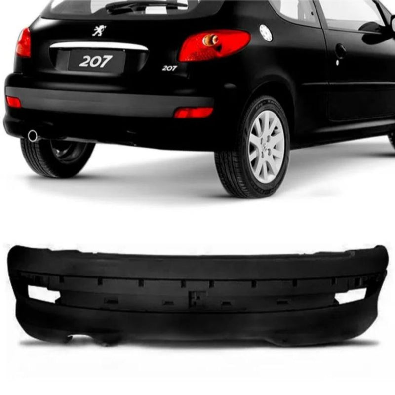 Parachoque Traseiro Peugeot 207 Hatch 09/ Preto Liso Pg0221