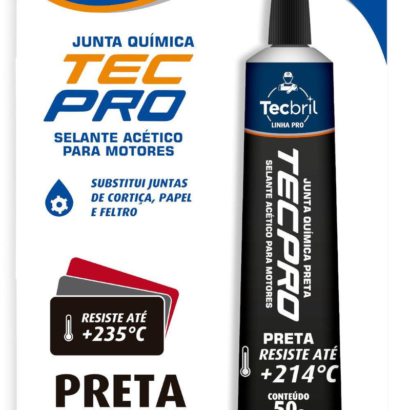 Silicone Acetico Alta Temperatura Preto 50g Tecbril 5920103